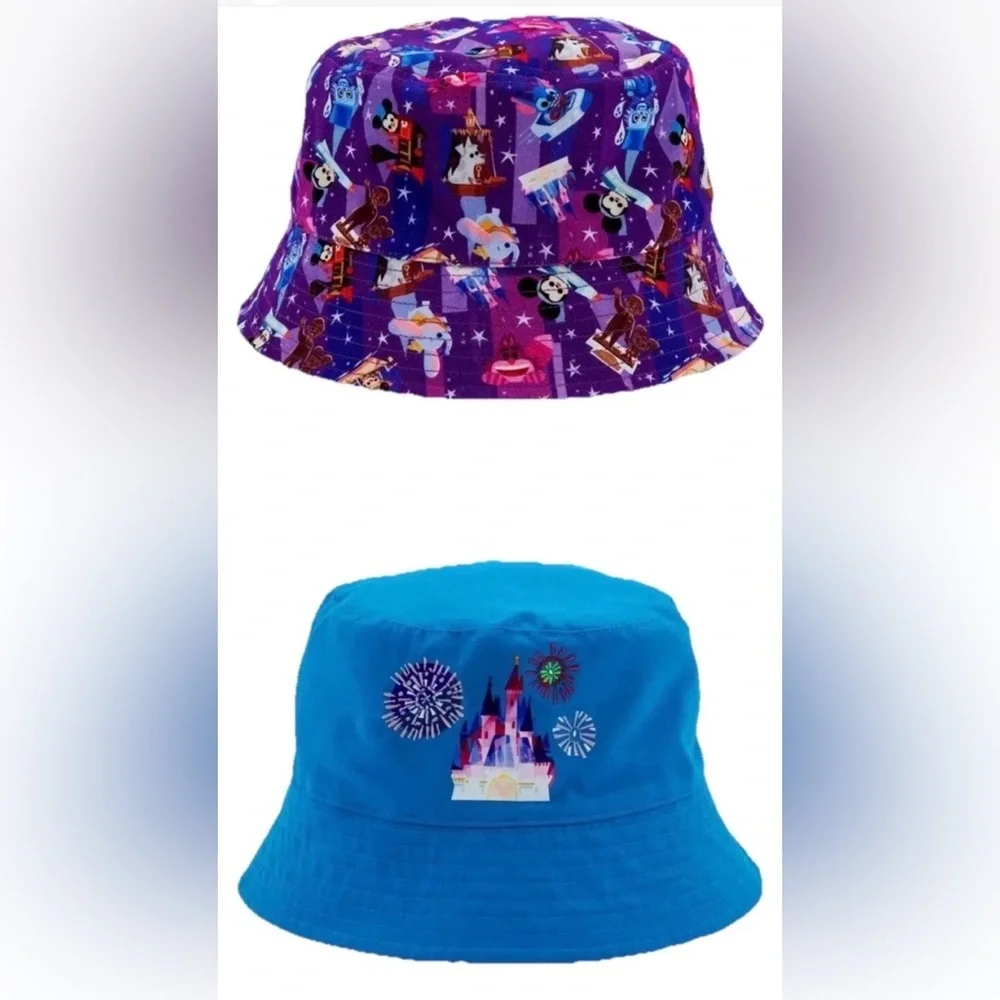 Disney Parks Joey Chou Adult Reversible 2 in 1 Bucket Hat Mickey, Dumbo & Others